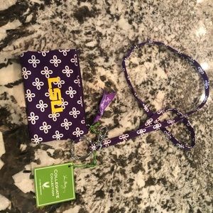 Vera Bradley LSU ZIP ID Lanyard